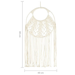 vidaXL Cintre mural en macramé 40x80 cm Coton pas cher