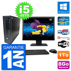 PC HP EliteDesk 800 G1 Ecran 19" Core i5-4570 RAM 8Go Disque 1To Windows 10 Wifi · Occasion 