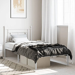 Maison Chic Cadre/structure de lit métal et tête de lit pour adulte - Lit Moderne Chambre blanc 100x190 cm -MN87308