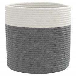 Acheter vidaXL Paniers de rangement 2 pcs gris et blanc Ø28x28 cm coton