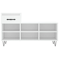 Maison Chic Armoire à Chaussures,Meuble de Rangement à Chaussures Blanc 102x36x60 cm Bois d'ingénierie -MN15753 pas cher