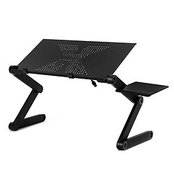 Wewoo Support Holder noir pour ordinateur portable / portable, sans ventilateurs CPU 360 degrés réglable pliable en alliage d'aluminium bureau stand avec tapis de souris