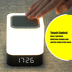 ComfortXL Enceinte bluetooth avec horloge réveil, lampe de nuit led tactile pour salon, chambre et lecture pas cher