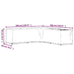 vidaXL Housses de salon de jardin en forme de L 2 pcs 20 œillets pas cher