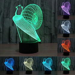 Wewoo Lampe 3D Escargot Style 7 Couleur Décoloration Creative Visual Stéréo 3D Tactile Commutateur LED Lumière Bureau Nuit