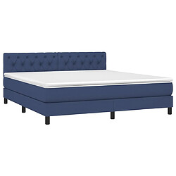 Avis Sommier à lattes LED,Cadre à lattes de lit avec matelas pour Adulte Bleu 160x200 cm Tissu -MN90113