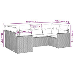 Acheter vidaXL Salon de jardin avec coussins 6 pcs marron résine tressée