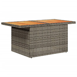 Avis vidaXL Table de jardin gris 100x55x73 cm résine tressée et bois acacia