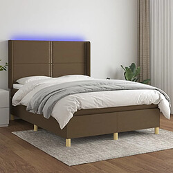 Sommier à lattes,Cadre à lattes de lit pour Adulte matelas et LED Marron foncé 140x200 cm -MN73397