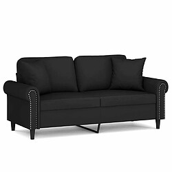 Maison Chic Canapé 2 places avec oreillers,Sofa de Salon,Canapé droit décoratifs noir 140 cm velours -GKD789196