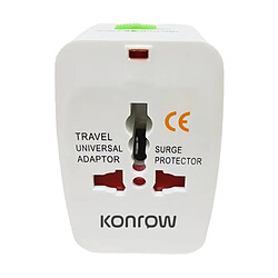 Konrow 931 - Adaptateur Universel (EU / US / UK / AU, Blanc) - Emballage Original