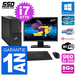 PC Tour Fujitsu P720 Ecran 27" Intel i7-4770 RAM 8Go SSD 960Go Windows 10 Wifi - Occasion