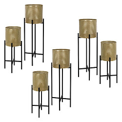 ML-Design Supports à fleurs Set de 6 pots en acier Pot de fleurs Support de plantes Colonn 