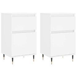 Maison Chic Ensemble de 2 Buffets,commode,console pour rangement blanc 40x35x70 cm bois d’ingénierie -MN40421