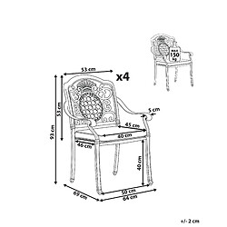 Avis Beliani Lot de 4 chaises Métal Marron foncé SALENTO