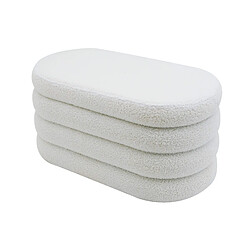 Mobili Rebecca Pouf avec rangement Rebecca Mobili Rambeh 38x76x38 Tissu Polyester MDF Blanc Moderne