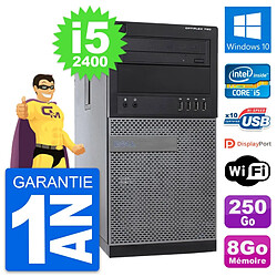 PC Tour Dell OptiPlex 790 MT Intel i5-2400 RAM 8Go Disque 250Go Windows 10 Wifi - Occasion