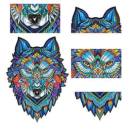 Avis Universal Puzzle, en bois, en forme de loup, 5 mm d'épaisseur, 122 pièces - Multicolore