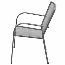 Acheter Maison Chic Lot de 2 Chaises empilables de jardin - Fauteuil d'extérieur Acier Gris -MN73896