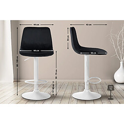 Non Lot de 2 tabourets de bar Divo velours blanc