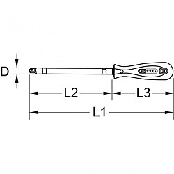 KS TOOLS 159.1127. Tournevis à douilles ERGOTORQUEplus flexible 7mm