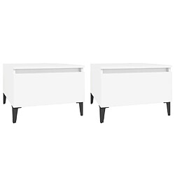 vidaXL Tables d'appoint 2 pcs Blanc 50x46x35 cm Bois d'ingénierie