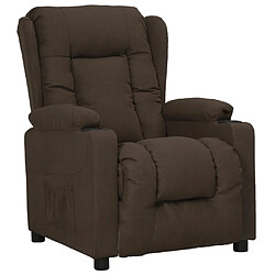 vidaXL Fauteuil inclinable Marron foncé Tissu 