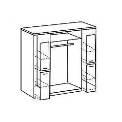 Avis Pegane Armoire, meuble de rangement coloris Blanc - Longueur 180 x Hauteur 208 x Profondeur 58 cm 