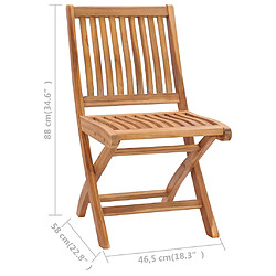 vidaXL Chaises de jardin pliables lot de 2 Bois de teck massif pas cher