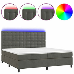 Sommier à lattes,Cadre à lattes de lit pour Adulte matelas et LED Gris foncé 200x200 cm -MN71591