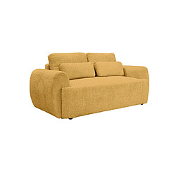 Bestmobilier Mahina - canapé droit 2 places - en tissu bouclette Mahina - canapé droit 2 places - en tissu bouclette - Jaune