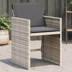 Maison Chic Lot de 4 Chaises de jardin avec coussins | chaises d'extérieur | Fauteuil Relax gris clair résine tressée -GKD15227