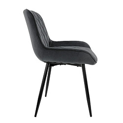 Avis ML-Design Set 4 chaises de salle à manger rembourrées assise dossier anthracite velours