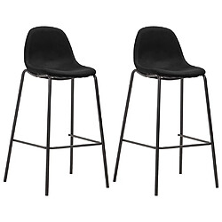 vidaXL Chaises de bar lot de 2 noir tissu