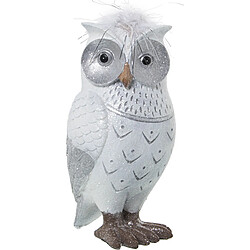 Figurine Décorative Alexandra House Living Blanc Argenté Acrylique Plastique Mélamine Hibou