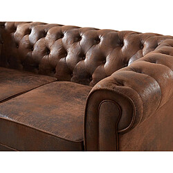 Vente-Unique Canapé 2 places CHESTERFIELD en microfibre aspect cuir vieilli pas cher