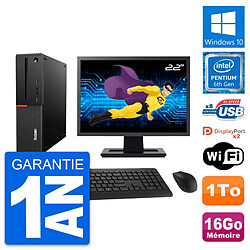 PC Lenovo M800 SFF Ecran 22" Intel G4400 RAM 16Go Disque Dur 1To Windows 10 Wifi - Occasion