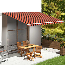 vidaXL Tissu de remplacement pour auvent Orange et marron 5x3,5 m