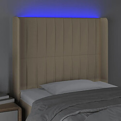 Acheter Maison Chic Tête de lit scandinave à LED,meuble de chambre Crème 93x16x118/128 cm Tissu -MN57794