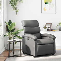 Maison Chic Fauteuil inclinable,Fauteuil luxe de relaxation Gris Similicuir -MN89609