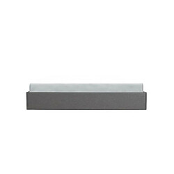 Acheter Lit plateforme avec coffre de rangement pour couchage 140 x 190 cm tissu gris clair