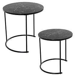 Jeu de 2 tables Alexandra House Living Noir Métal 