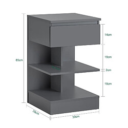 Acheter SoBuy FBT49-HG Bout de Canapé Table d’appoint Table de chevet avec 2 étagères de rangement