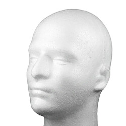 6 Pièces Homme Mousse Mannequin Tête Modèle Chapeau Perruque Spectacle Présentoir Blanc pas cher