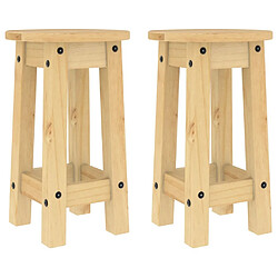 vidaXL Tabourets de bar lot de 2 bois massif de pin