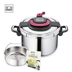 Tefal SEB P4371407 Cocotte-minute 8 L, Autocuiseur inox, Induction, Poignées rabattables, Sécurité 5 points, Ouverture facile, Clipso+