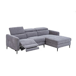 Acheter Vente-Unique Canapé d'angle droit relax électrique en tissu gris FUSETA