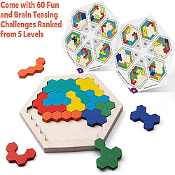 Acheter Universal Puzzle d'hexagone en bois pour les adultes des enfants - Bloc de forme Tangram Brain Tease