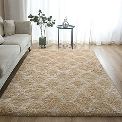 LUUCOZK Tapis à poils longs doux et moelleux pour chambre et salon - Camel beigecouleur-180x250cm 