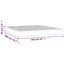 vidaXL Matelas de lit à ressorts ensachés Noir 160x200x20 cm Velours pas cher